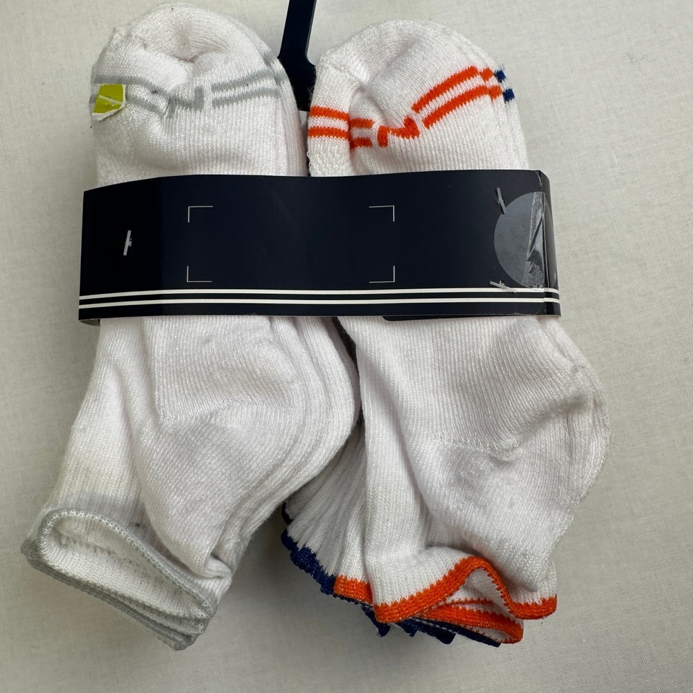 Nautica 10 Pair Low Cut Socks Cotton Blend Cushion White Kids 10-4 - Picture 3 of 8